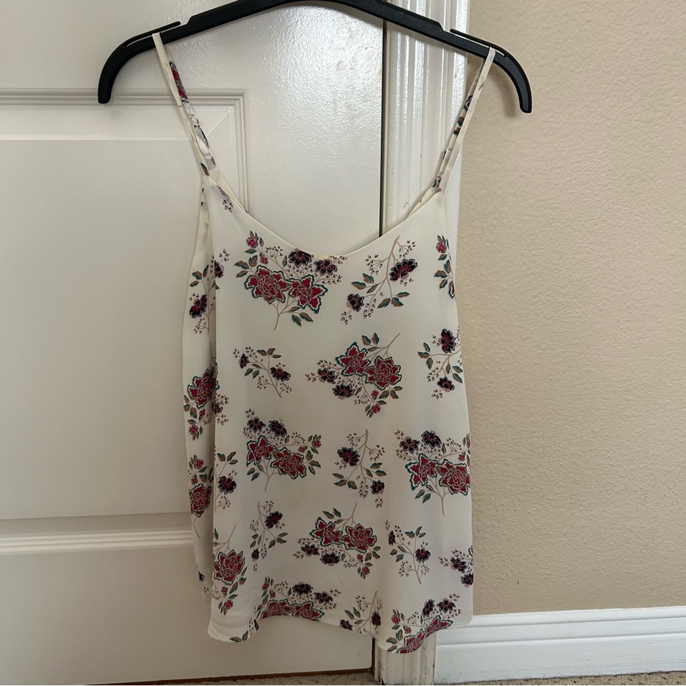 NWOT White Floral Flowy Tank Top